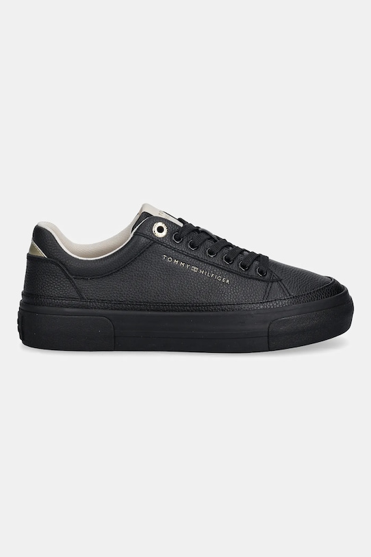 Πάνινα παπούτσια Tommy Hilfiger TH PLATFORM SNEAKER TUMBLED LTR FW0FW09018 μαύρο SS26