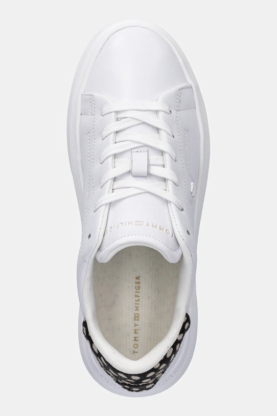 Δερμάτινα αθλητικά παπούτσια Tommy Hilfiger ANIMAL PRINT PLATFORM SNEAKER λευκό FW0FW09023