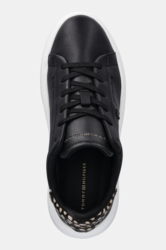 Usnjene superge Tommy Hilfiger ANIMAL PRINT PLATFORM SNEAKER črna FW0FW09023