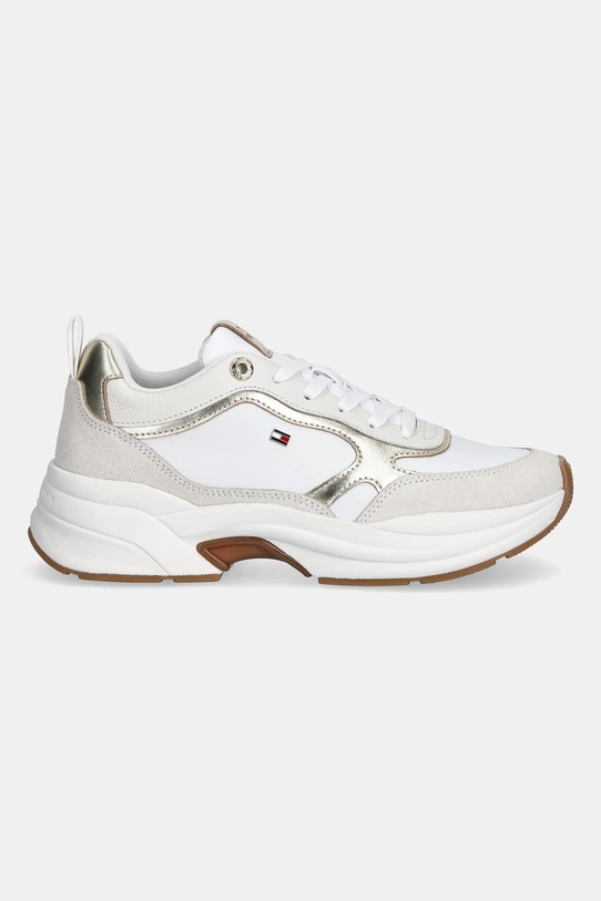 Kožené tenisky Tommy Hilfiger TH CHUNKY RUNNER METALLIC FW0FW09204 bílá SS26