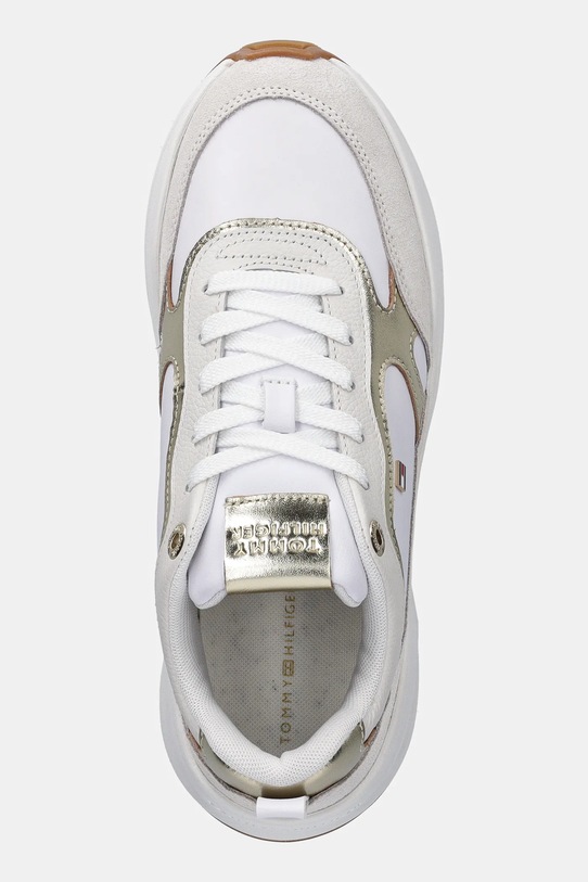 Kožené tenisky Tommy Hilfiger TH CHUNKY RUNNER METALLIC bílá FW0FW09204