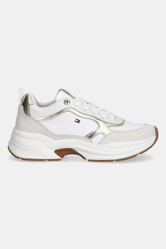 Tommy Hilfiger sneakersy skórzane TH CHUNKY RUNNER METALLIC FW0FW09204 beżowy SS26