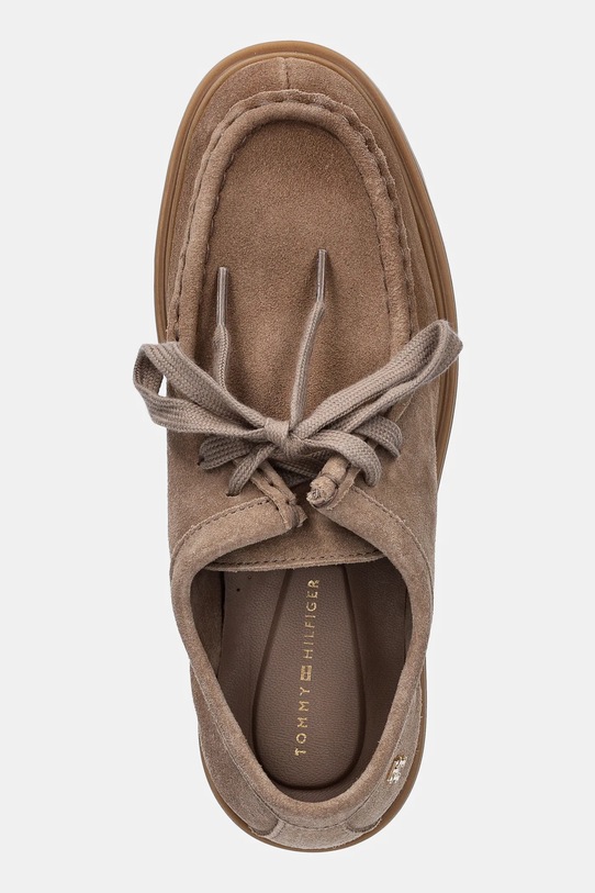 Mokasini iz semiša Tommy Hilfiger LIGHTWEIGHT SUEDE APRON TOE bež FW0FW09262