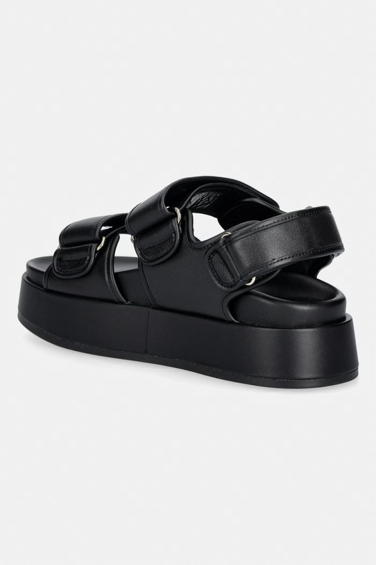 Boty Tommy Hilfiger sandály na platformě dámské kožené LEATHER SPORTY PLATFORM SANDAL FW0FW09119 černá