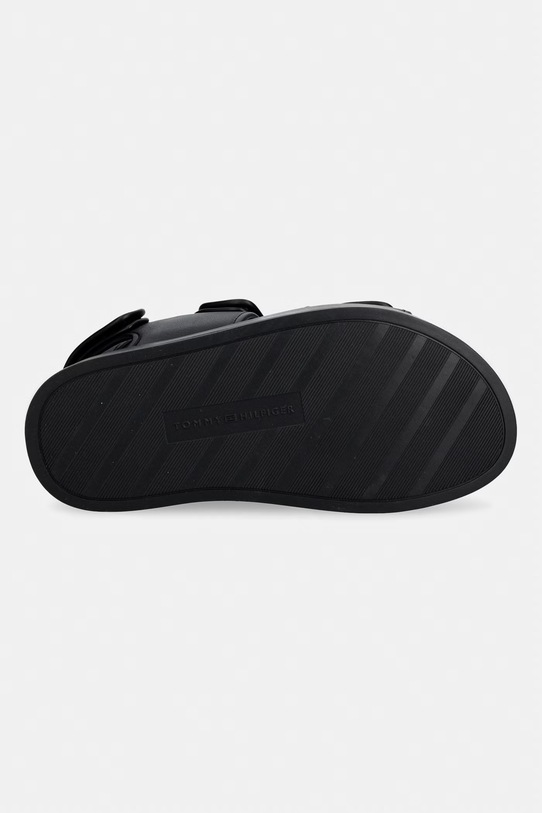 Tommy Hilfiger sandály na platformě dámské kožené LEATHER SPORTY PLATFORM SANDAL FW0FW09119 černá