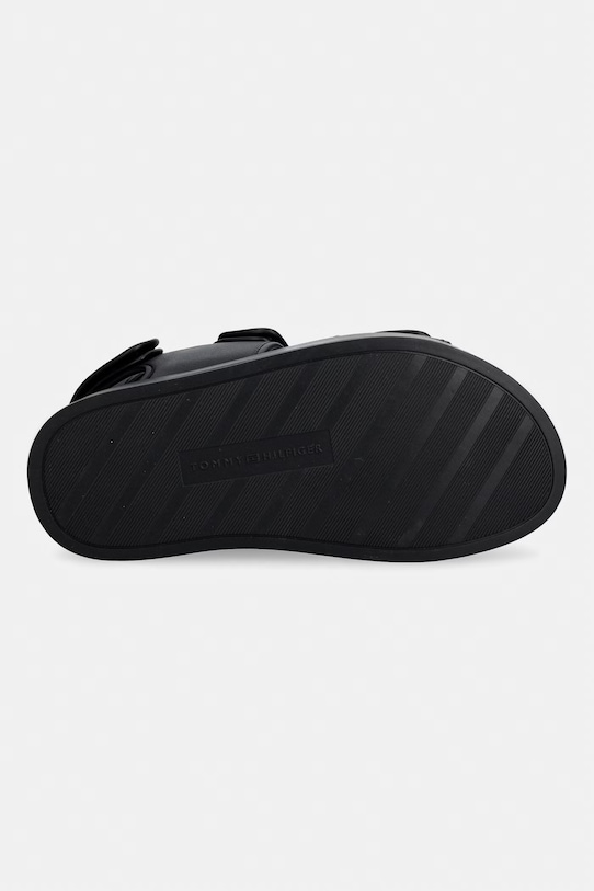 Tommy Hilfiger sandály na platformě dámské kožené LEATHER SPORTY PLATFORM SANDAL FW0FW09119 černá
