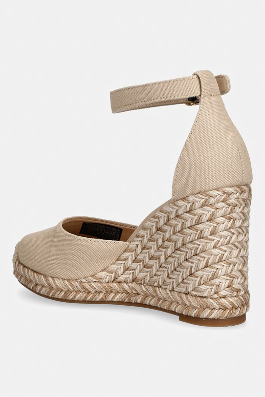 Boty Tommy Hilfiger espadrily na klínku dámské FLAG HIGH WEDGE ESPAD CLOSED TOE FW0FW09225 béžová