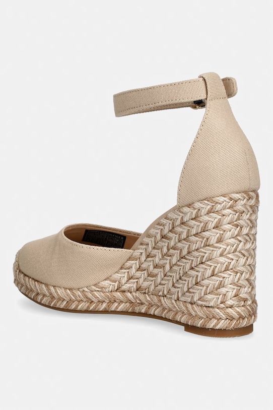 Boty Tommy Hilfiger espadrily na klínku dámské FLAG HIGH WEDGE ESPAD CLOSED TOE FW0FW09225 béžová