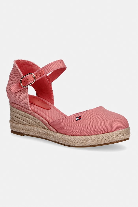 Tommy Hilfiger espadryle damskie MID WEDGE ESPAD CLOSED TOE różowy FW0FW09233
