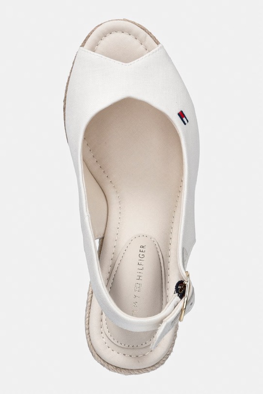 Tommy Hilfiger sandały na koturnie FLAG HIGH WEDGE ESPAD SLINGBACK biały FW0FW09343