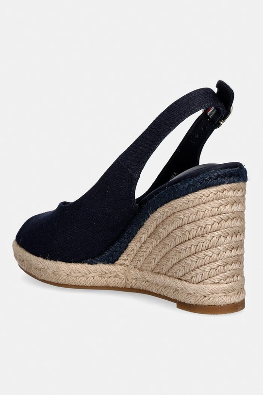 Obuwie Tommy Hilfiger sandały na koturnie FLAG HIGH WEDGE ESPAD SLINGBACK FW0FW09343 granatowy