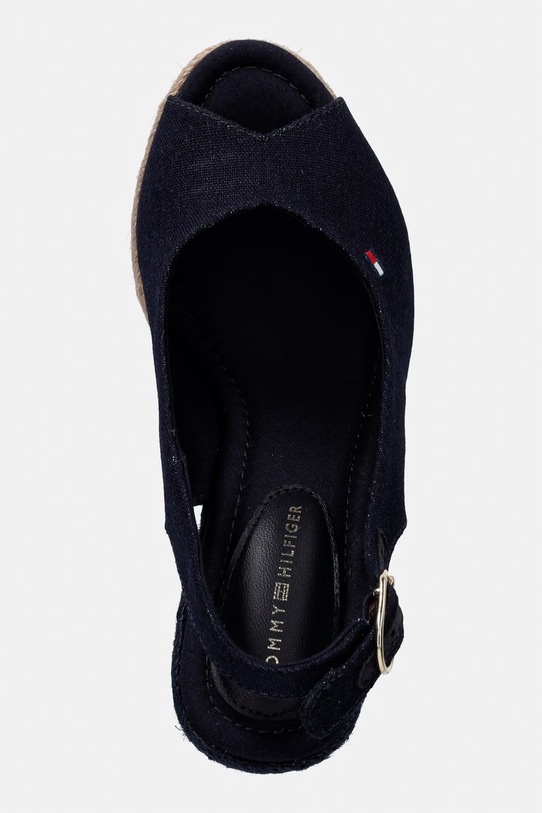 Tommy Hilfiger sandały na koturnie FLAG HIGH WEDGE ESPAD SLINGBACK granatowy FW0FW09343