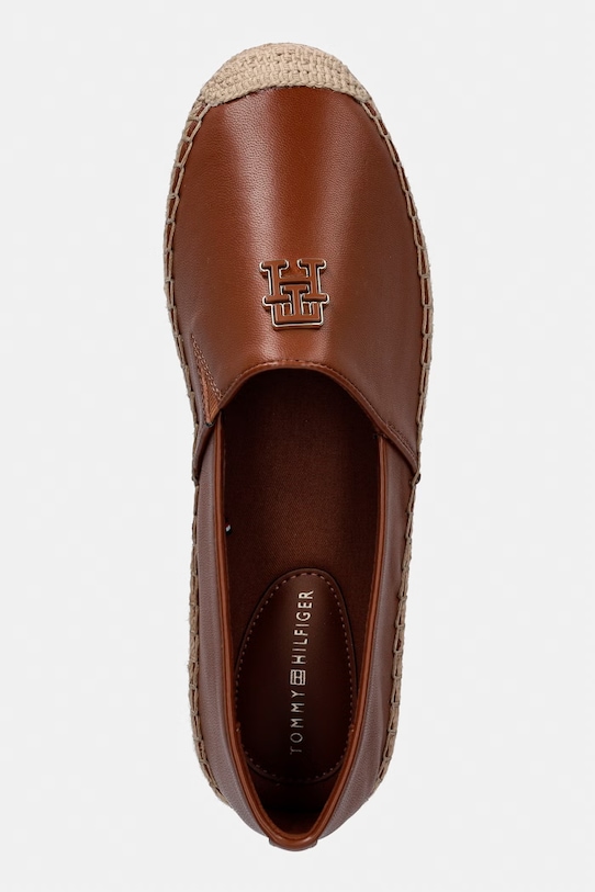 Tommy Hilfiger espadrilky dámske TH LOGO LEATHER ESPADRILLE hnedá FW0FW09246