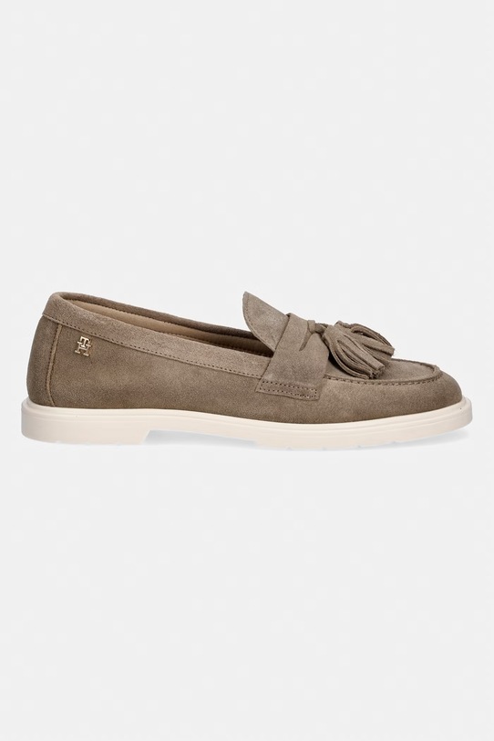 Tommy Hilfiger mokasyny damskie zamszowe LIGHT SUEDE TASSEL LOAFER FW0FW09285 beżowy SS26