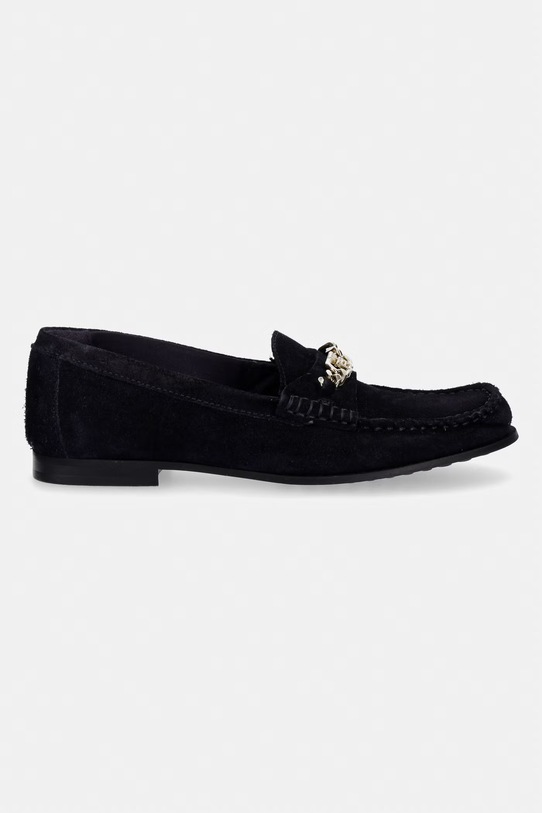 Tommy Hilfiger mokasyny damskie zamszowe TH CHAIN SUEDE LOAFER FW0FW09327 granatowy SS26