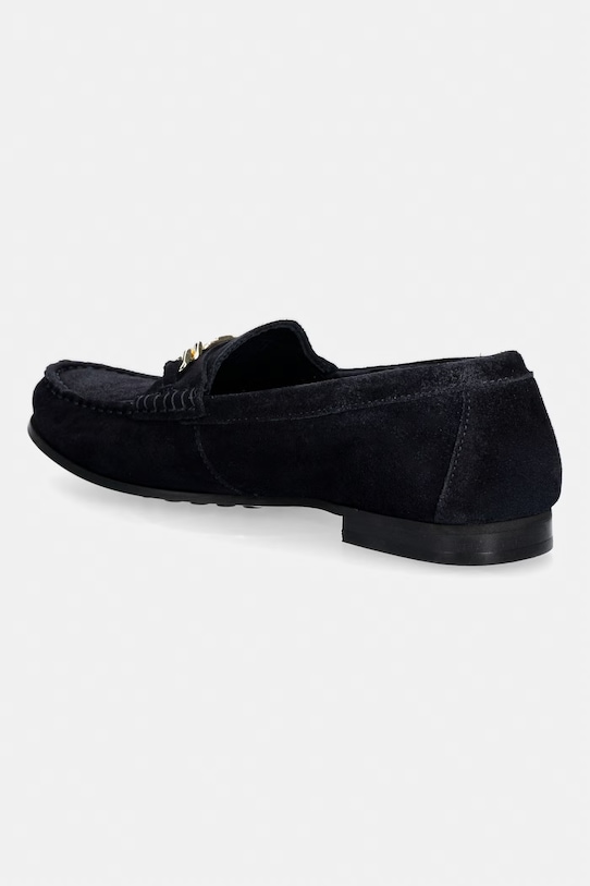 Obuv Tommy Hilfiger dámske semišové mokasíny TH CHAIN SUEDE LOAFER FW0FW09327 tmavomodrá