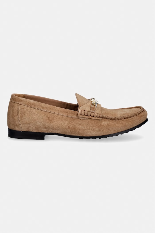 Tommy Hilfiger mokasyny damskie zamszowe TH CHAIN SUEDE LOAFER FW0FW09327 beżowy SS26