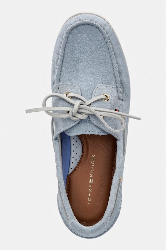 Tommy Hilfiger ženski semišasti mokasini HILFIGER SUEDE BOAT SHOE modra FW0FW09338