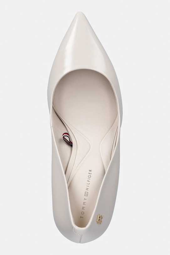 Tommy Hilfiger Lodičky kožené ESSENTIAL POINTED PUMP bílá FW0FW09362