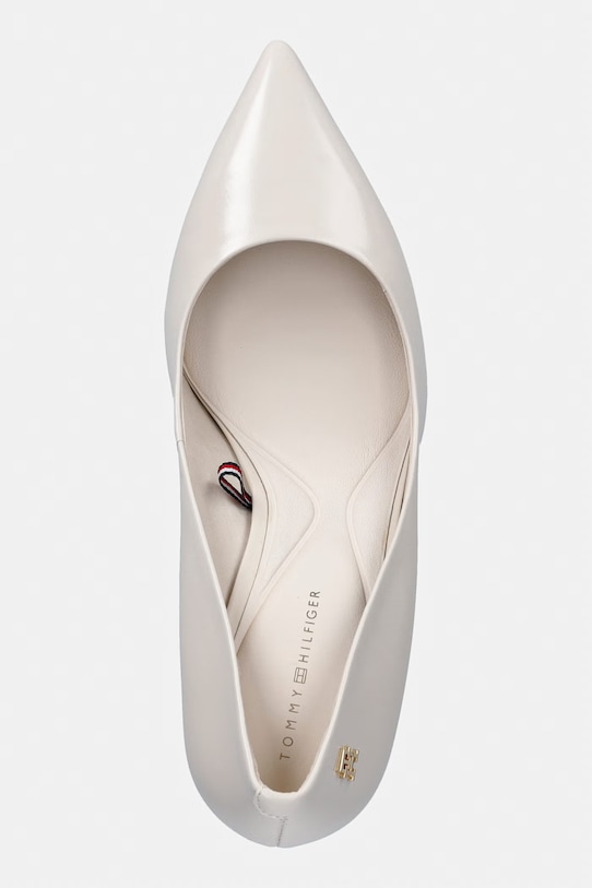 Tommy Hilfiger Lodičky kožené ESSENTIAL POINTED PUMP bílá FW0FW09362