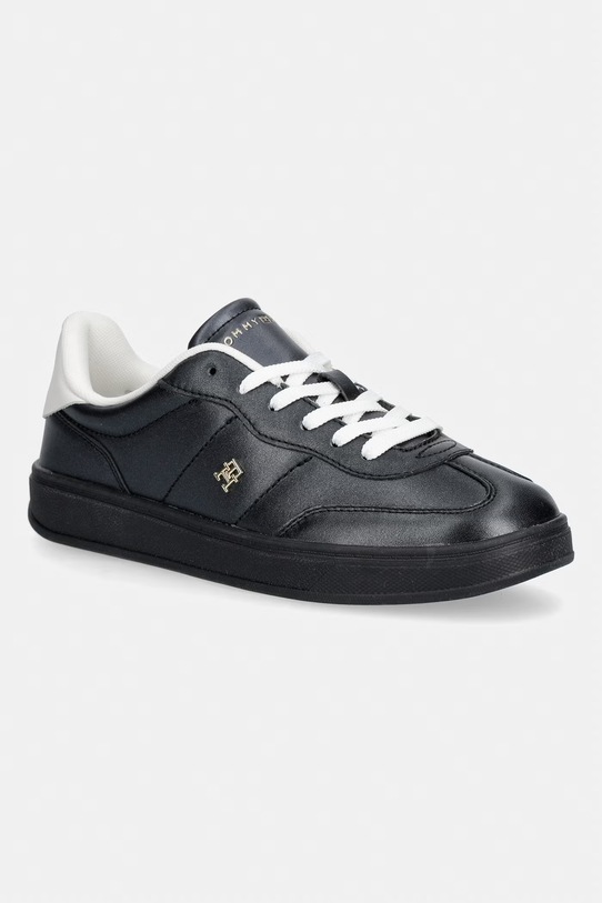 Tommy Hilfiger TH HERITAGE SHINY SNEAKER Γυναικεία δερμάτινα sneakers μαύρο FW0FW09179