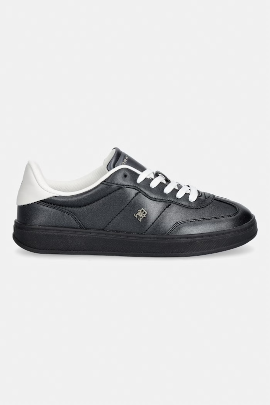 Tommy Hilfiger TH HERITAGE SHINY SNEAKER Γυναικεία δερμάτινα sneakers FW0FW09179 μαύρο SS26