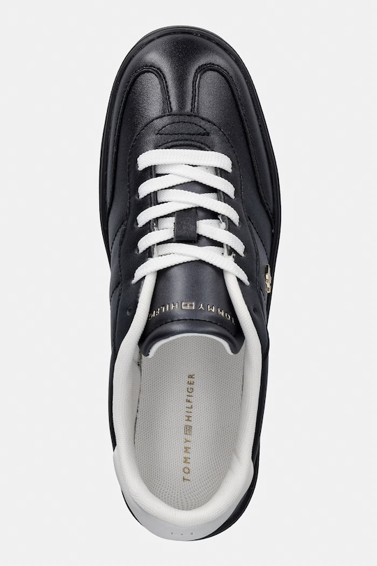Tommy Hilfiger TH HERITAGE SHINY SNEAKER Γυναικεία δερμάτινα sneakers μαύρο FW0FW09179