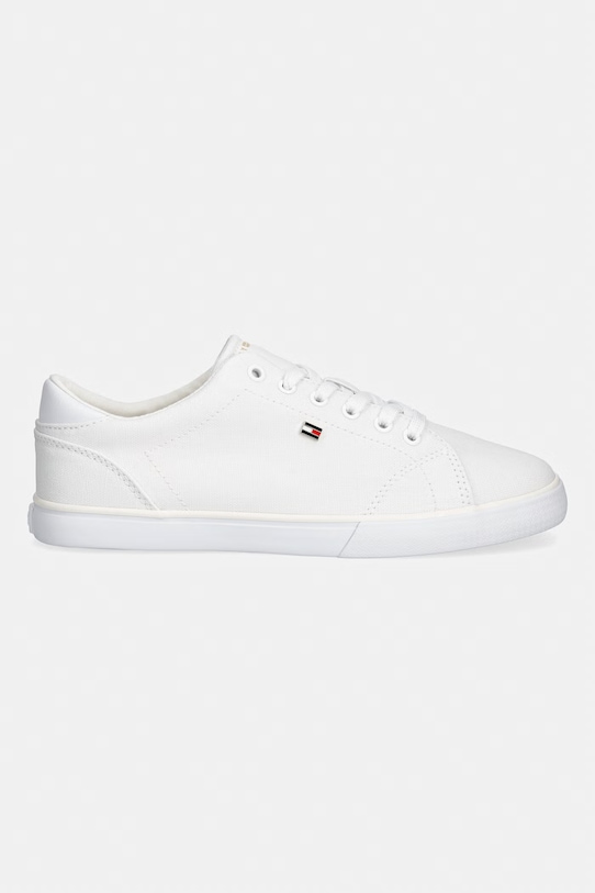 Tommy Hilfiger dámske plátenné tenisky TH LOW PROFILE VULC CANVAS FW0FW09102 biela SS26
