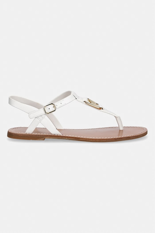 Tommy Hilfiger sandale cu toc plat de damă din piele FW0FW09127 alb SS26