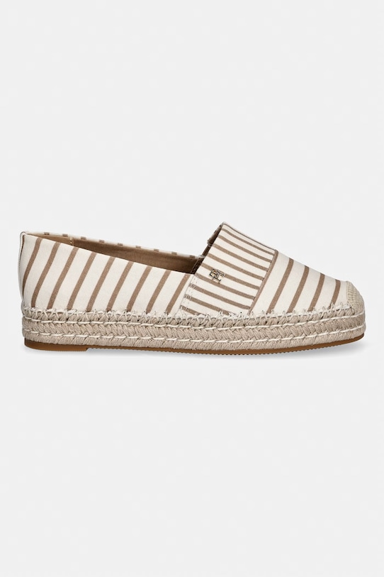 Tommy Hilfiger espadryle damskie TH PLATFORM ESPADRILLE STRIPES FW0FW09143 beżowy SS26