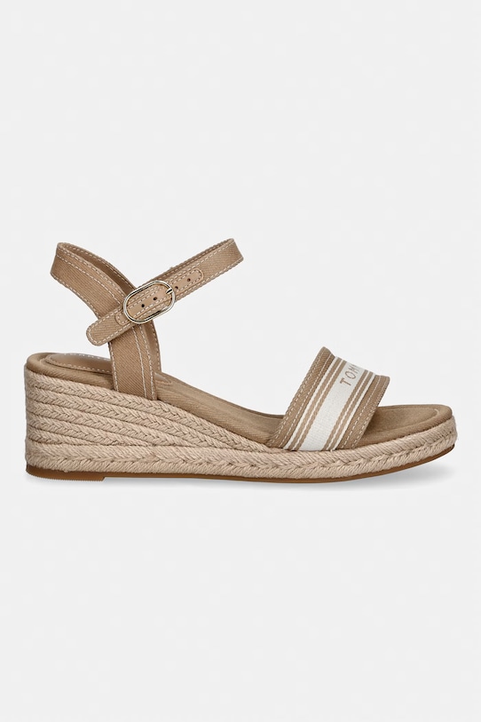 Tommy Hilfiger sandały na koturnie MID WEDGE ESPAD WEBBING FW0FW09230 beżowy SS26