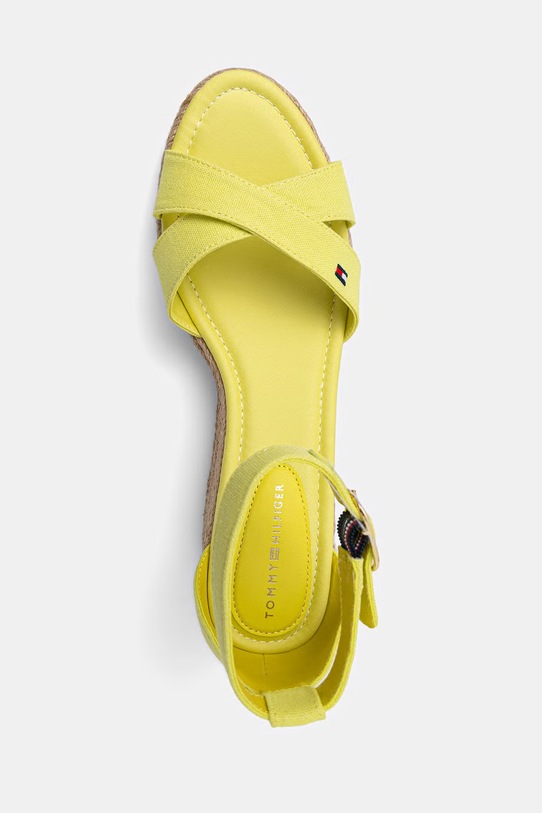 Tommy Hilfiger sandály na klínku MID WEDGE ESPAD X CROSS žlutá FW0FW09332