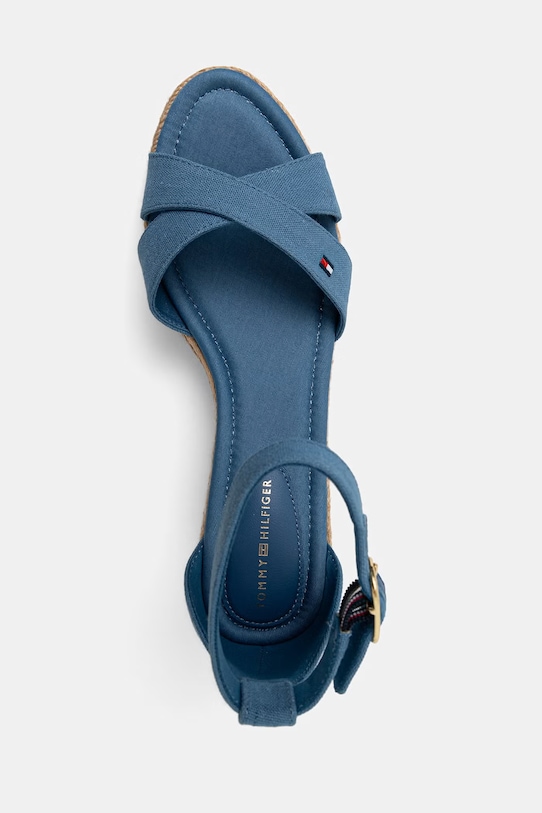 Tommy Hilfiger sandale s klinastom potpeticom MID WEDGE ESPAD X CROSS plava FW0FW09332