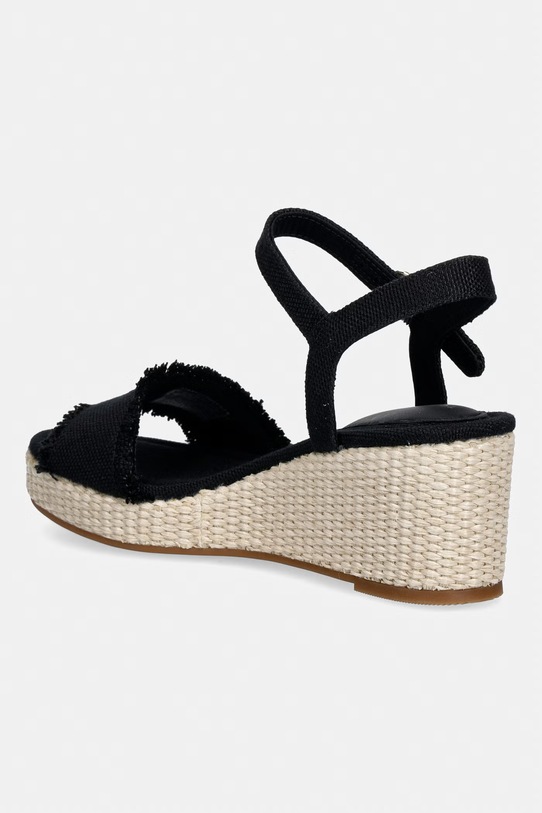 Obuv Tommy Hilfiger sandále na platforme po celej dĺžke MID WOVEN WEDGE ESPAD FRINGE FW0FW09470 čierna