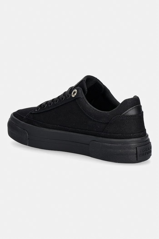 Obuv Tommy Hilfiger dámske plátenné tenisky TH FOXING PLATFORM CANVAS FW0FW09480 čierna