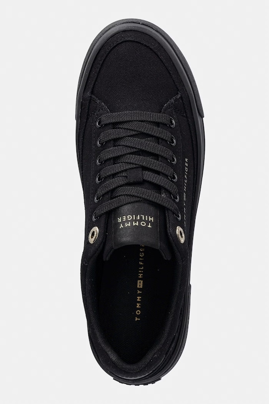 Tommy Hilfiger dámske plátenné tenisky TH FOXING PLATFORM CANVAS čierna FW0FW09480