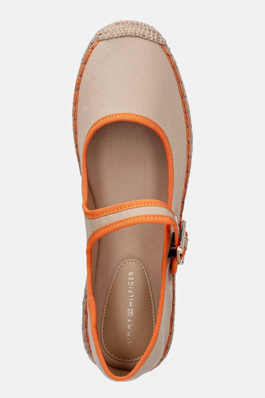 Tommy Hilfiger espadryle damskie BUCKLE MARYJANE ESPADRILLE beżowy FW0FW09239