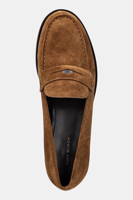 Mokasinke od brušene kože Tory Burch Classic Penny Loafer smeđa 178119.200