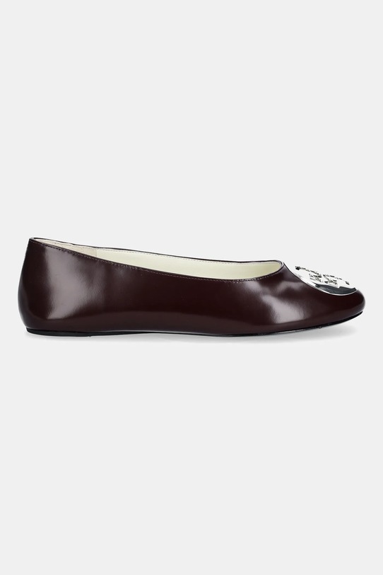 Tory Burch baleriny skórzane Reva Ballet 178957.600 bordowy SS26
