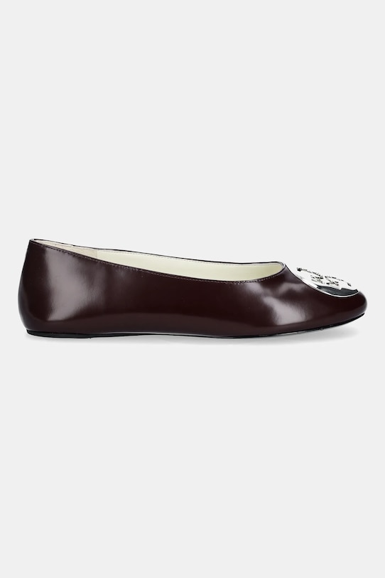 Tory Burch baleriny skórzane Reva Ballet 178957.600 bordowy SS26