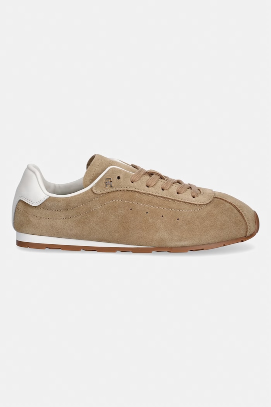 Tommy Hilfiger TH BELLA LOW RUNNER SUEDE sneakersy damskie zamszowe FW0FW09189 beżowy SS26