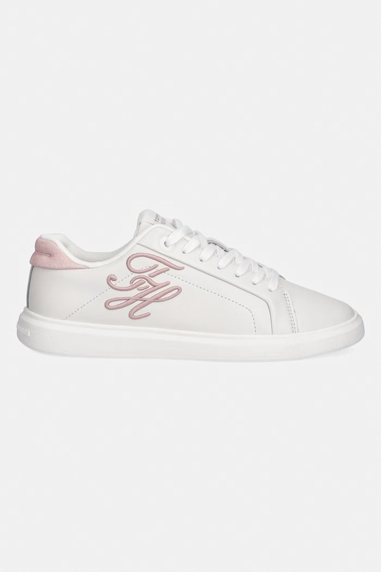 Tommy Hilfiger TH ICON COURT SCRIPT sneakersy damskie skórzane FW0FW09363 biały SS26