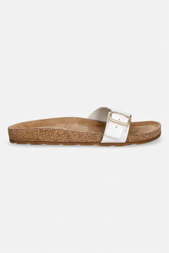 Tommy Hilfiger klapki damskie skórzane TH CLASSIC CORK SANDAL PEARL LTH FW0FW09344 biały SS26