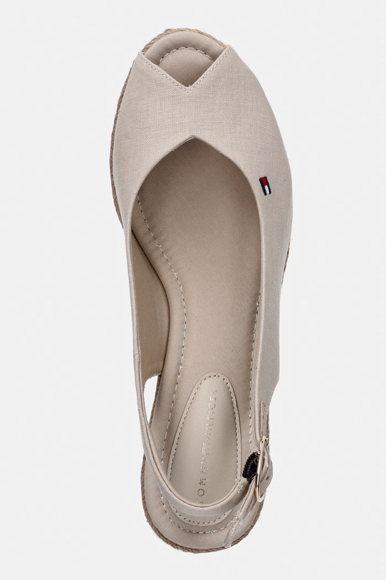 Tommy Hilfiger sandały na koturnie damskie MID WEDGE ESPAD SLINGBACK beżowy FW0FW09228