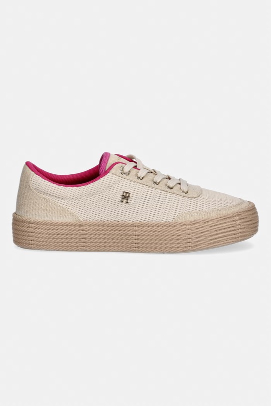 Tommy Hilfiger TH FOXING PLATFORM ROPE tenisówki damskie FW0FW09173 beżowy SS26