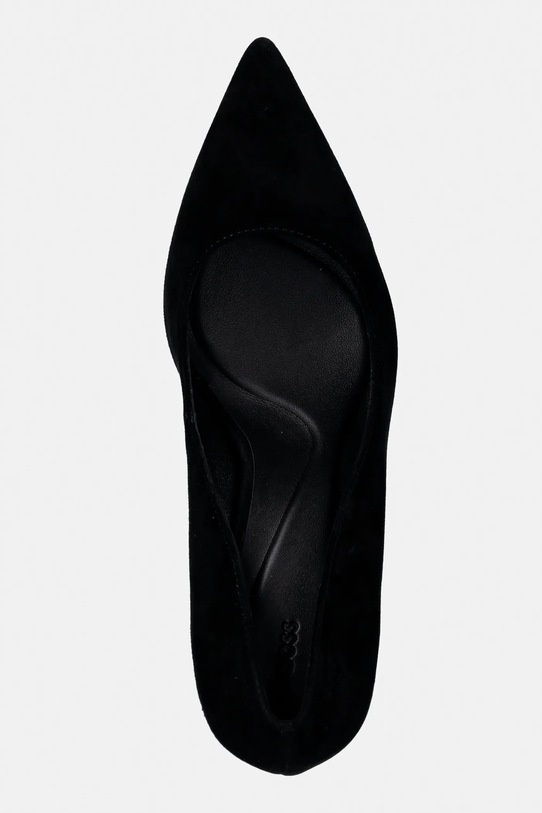 Велурени обувки с дебел ток BOSS Gracey черен 50554372.001