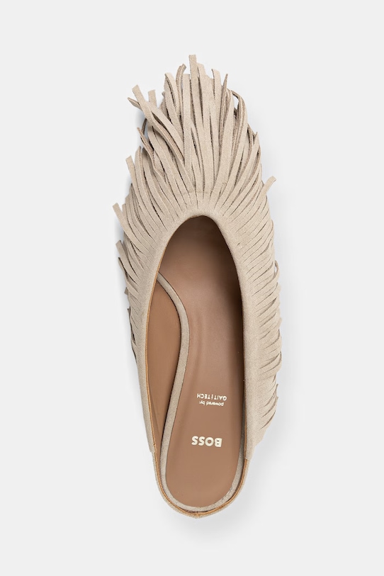 Semišové pantofle BOSS Charlize béžová 50557754.275