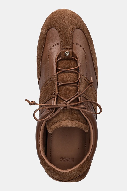 Δερμάτινα αθλητικά παπούτσια BOSS Roxanne καφέ 50557939.228