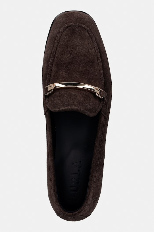 Furla mokasyny zamszowe Heritage Loafer brązowy YK75FHE.Y61000.2566S