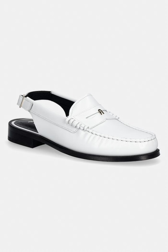 Furla mokasyny skórzane College Loafer płaski biały YK55FCG.T20000.01B00